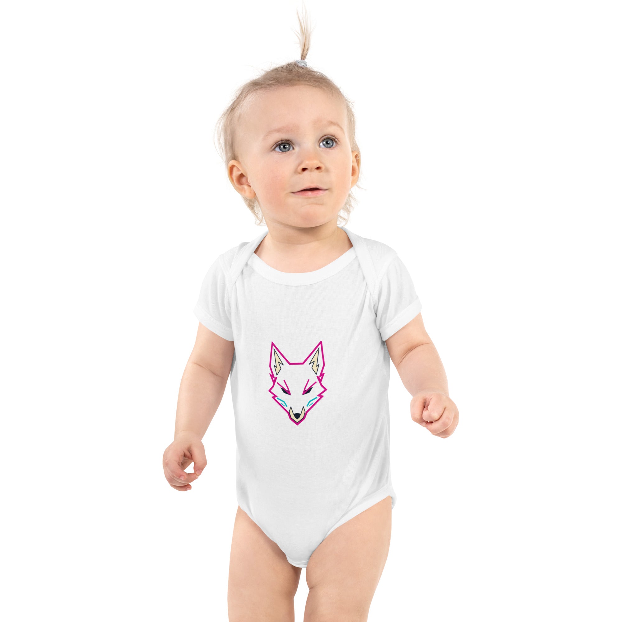 WOXWILD — Kleiner Fuchs Baby Bodysuit — getragen, Vorderansicht