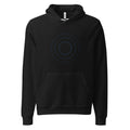 VEIL Dark Surface Hoodie 01 in Schwarz – Frontansicht mit tonalblauem Ripple-Signal
