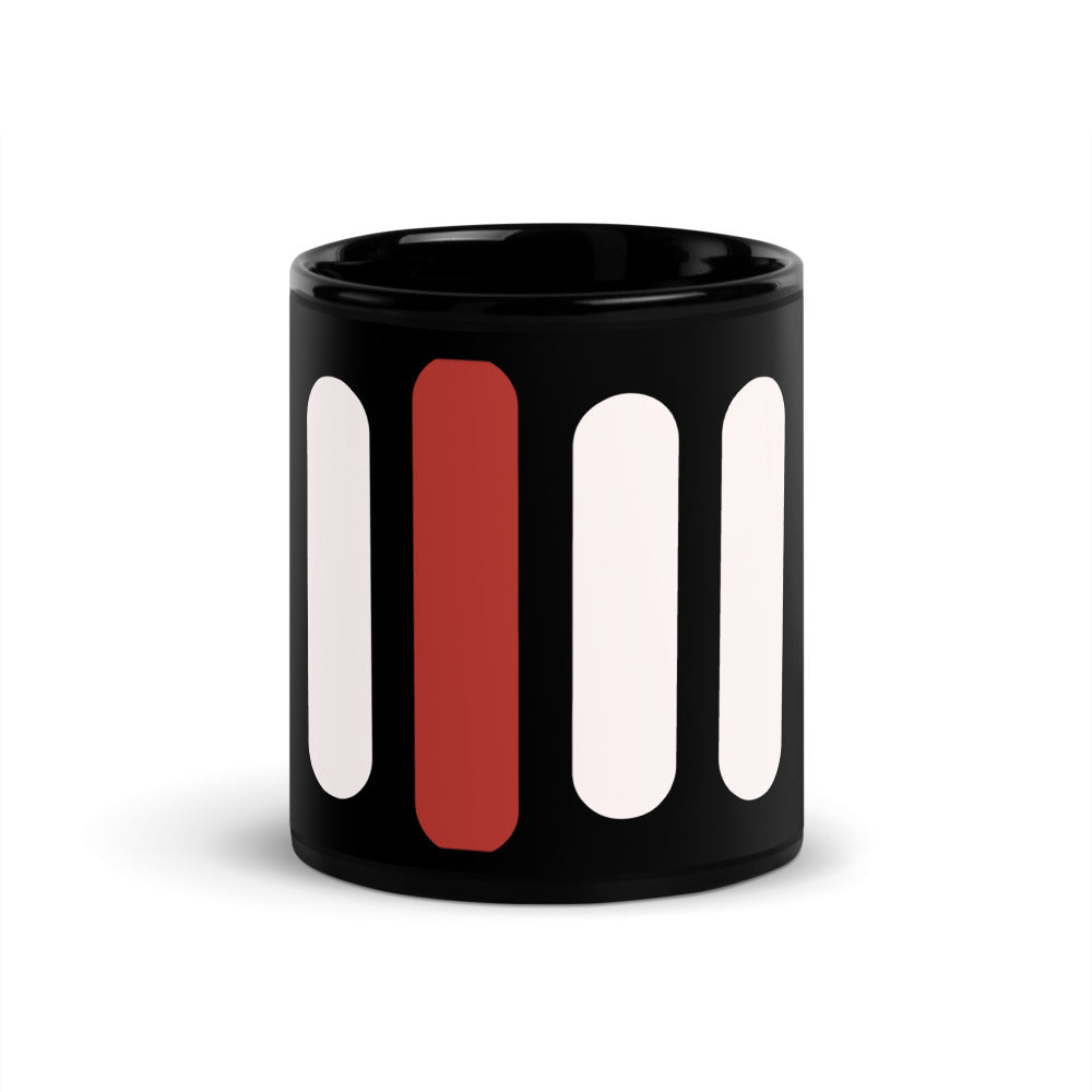 iPii.TV Daily Pause Mug - Frontansicht mit vollstaendigem Vier-Balken-Zeichen
