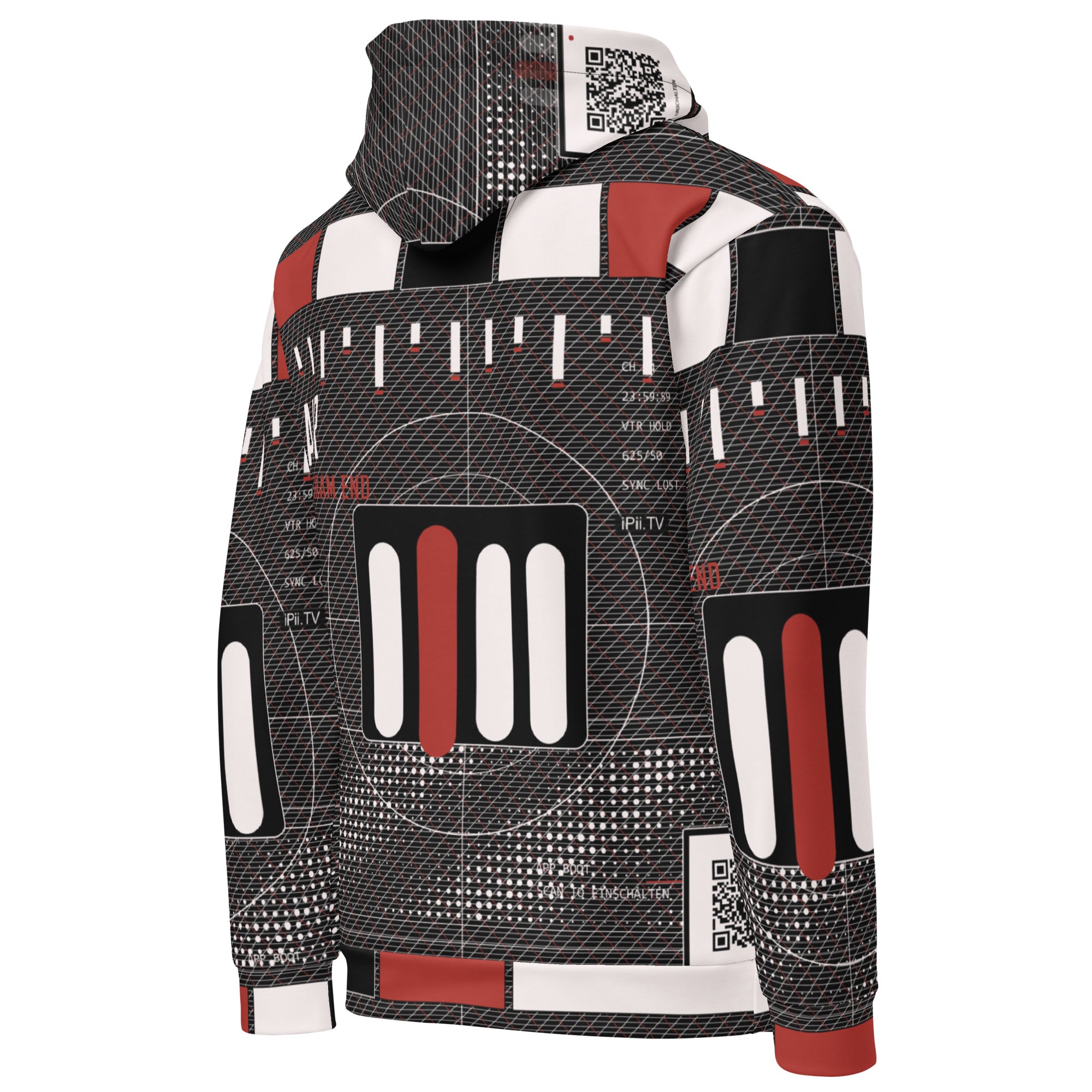 iPii.TV Off Air Hoodie in Schwarz, Detailansicht des Motivs (Position unsicher)