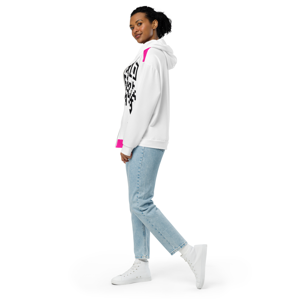 WOXWILD All-over Zip-Hoodie — Nachtdruck, durchgehend — Seitenansicht · dropFORGE