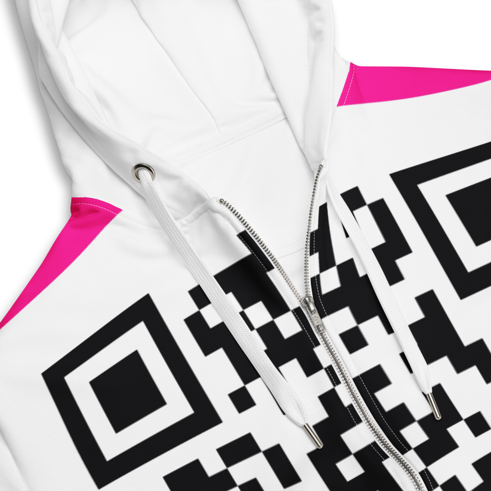 WOXWILD All-over Zip-Hoodie — Nachtdruck, durchgehend — Detailansicht · dropFORGE