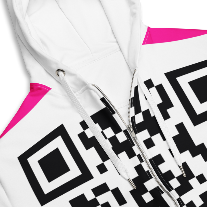 WOXWILD All-over Zip-Hoodie — Nachtdruck, durchgehend — Detailansicht · dropFORGE