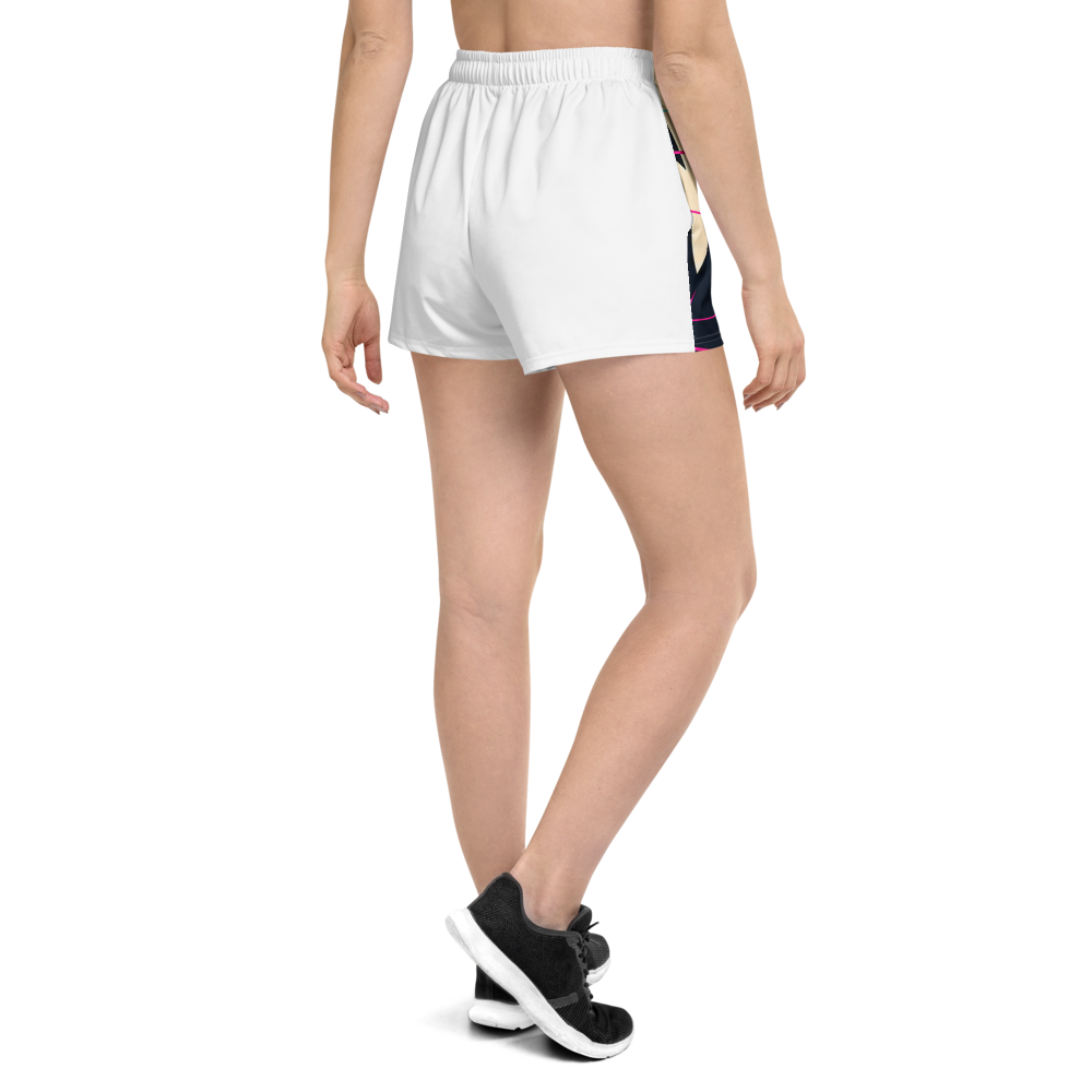 WOXWILD All-over Shorts — Nachtfuchs, Speed-Lines, beide Panels — Rückansicht · dropFORGE