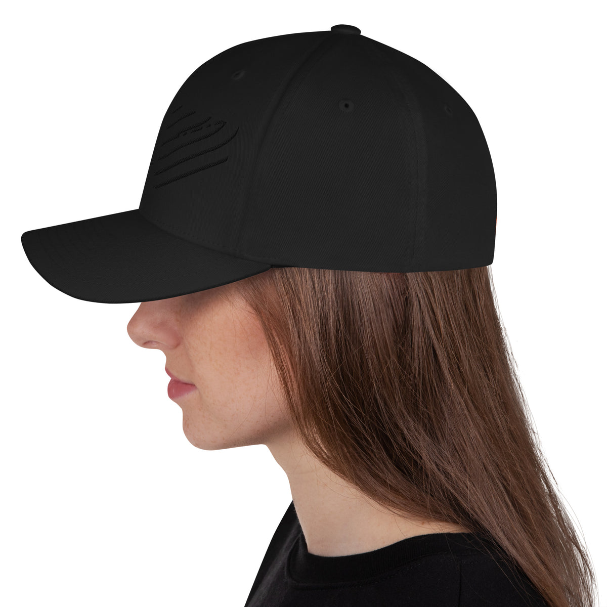 Schwarze Structured Cap, linke Seitenansicht