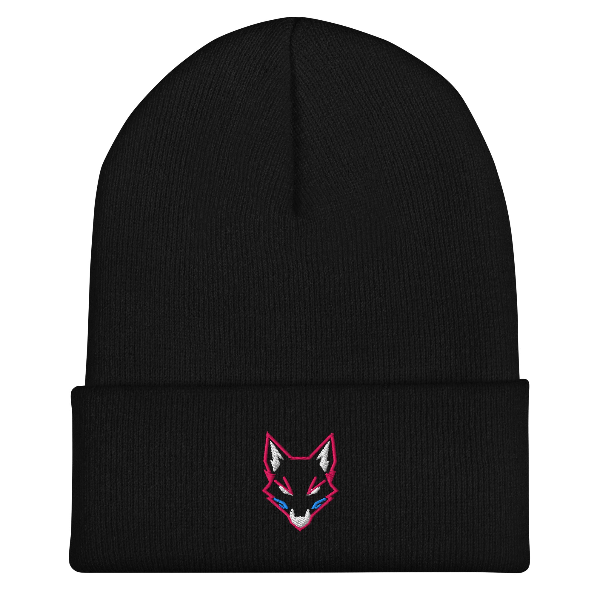 WOXWILD Beanie - Night, schwarze Beanie mit Fuchs-Stickerei