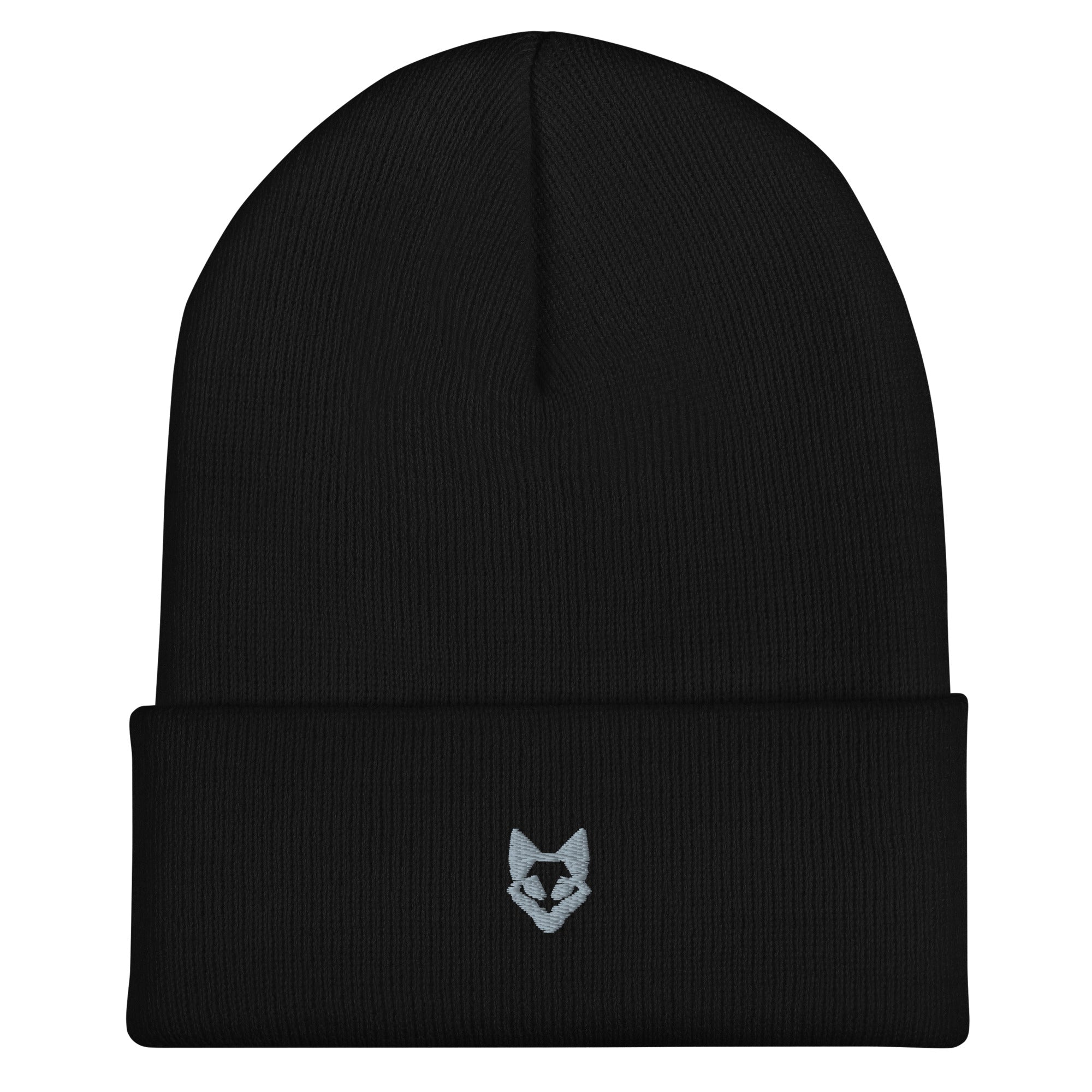 WOXWILD Beanie Night, gestickter tonaler Fuchs, Frontansicht