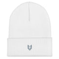 WOXWILD Beanie Bone, tonal gestickter Fuchs, Fold-over-Style