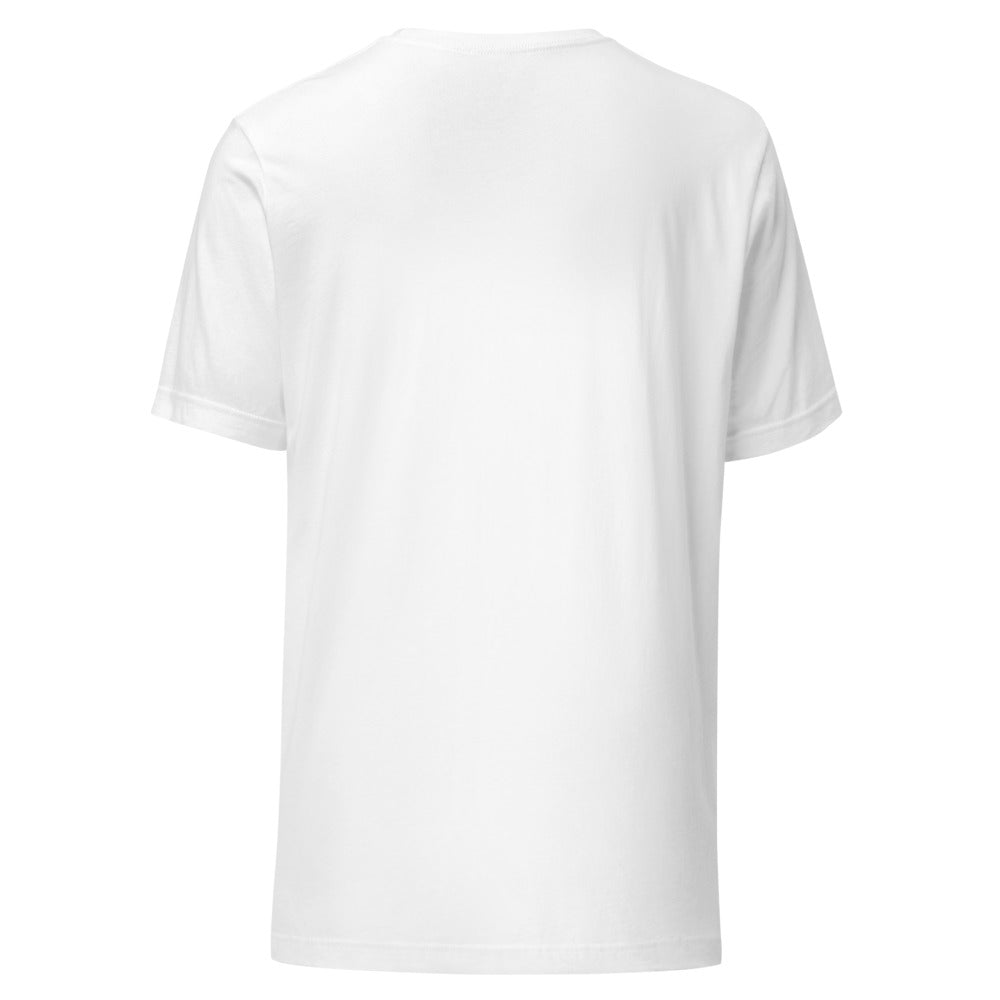 forge standard House Mark Tee in Weiß – Rückansicht mit Stofffall