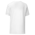 forge standard House Mark Tee in Weiß – Rückansicht mit Stofffall