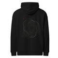 Kernhitze 01 Heavyweight Hoodie in Ofenschwarz, Rückansicht mit großem Thermal-Register