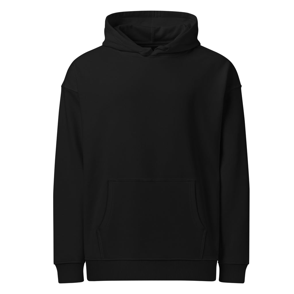 Kernhitze 01 Heavyweight Hoodie, Frontansicht mit ruhiger unbedruckter Vorderseite