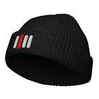 iPii.TV Daily Warm Start Beanie in Schwarz – Produktansicht mit kanonischem Vier-Balken-Stick