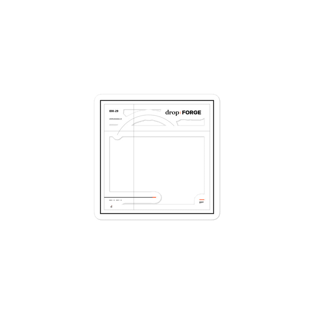 forge INDEX 35 — Ursprungssiegel 29 · Kiss-Cut Sticker – Printful-Mockup 1