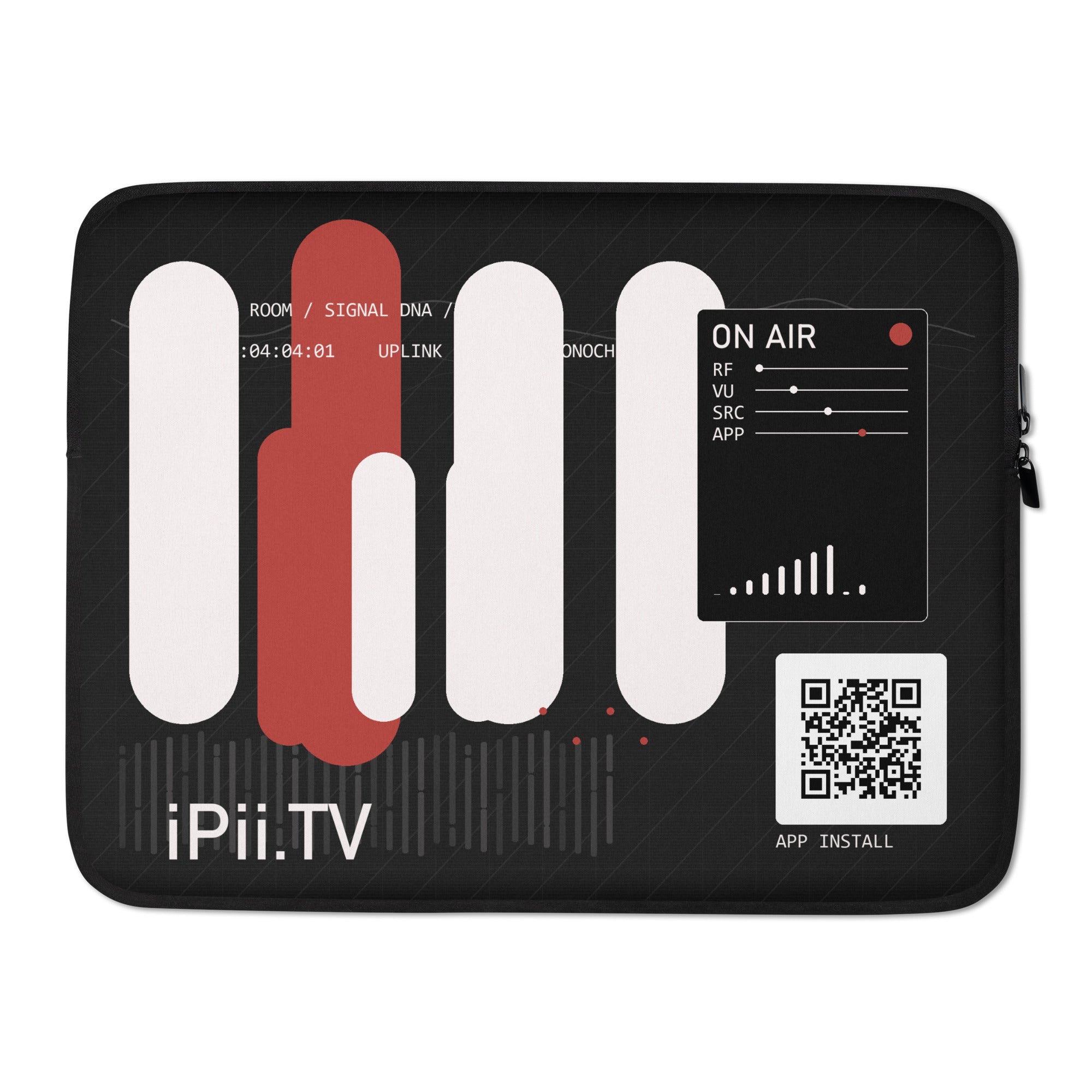 iPii.TV Signal Sleeve in Schwarz, Detailansicht des Motivs