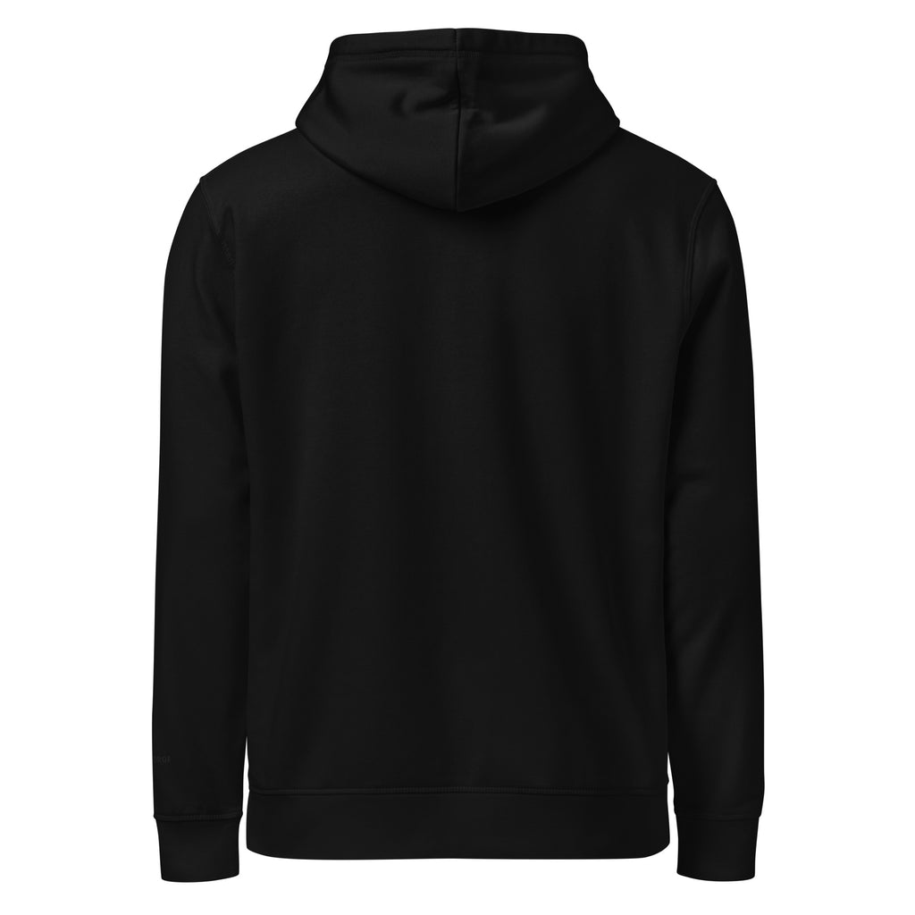 iPii.TV Off Air Hoodie in Schwarz, Rückansicht mit Sendelicht-Rot Motiv