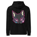WOXWILD Nightrun Hoodie mit grossem Neon-Fuchs-Rueckendruck, schwarz