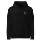 WOXWILD Chest Hoodie mit Neon-Fuchs-Stickerei, schwarz