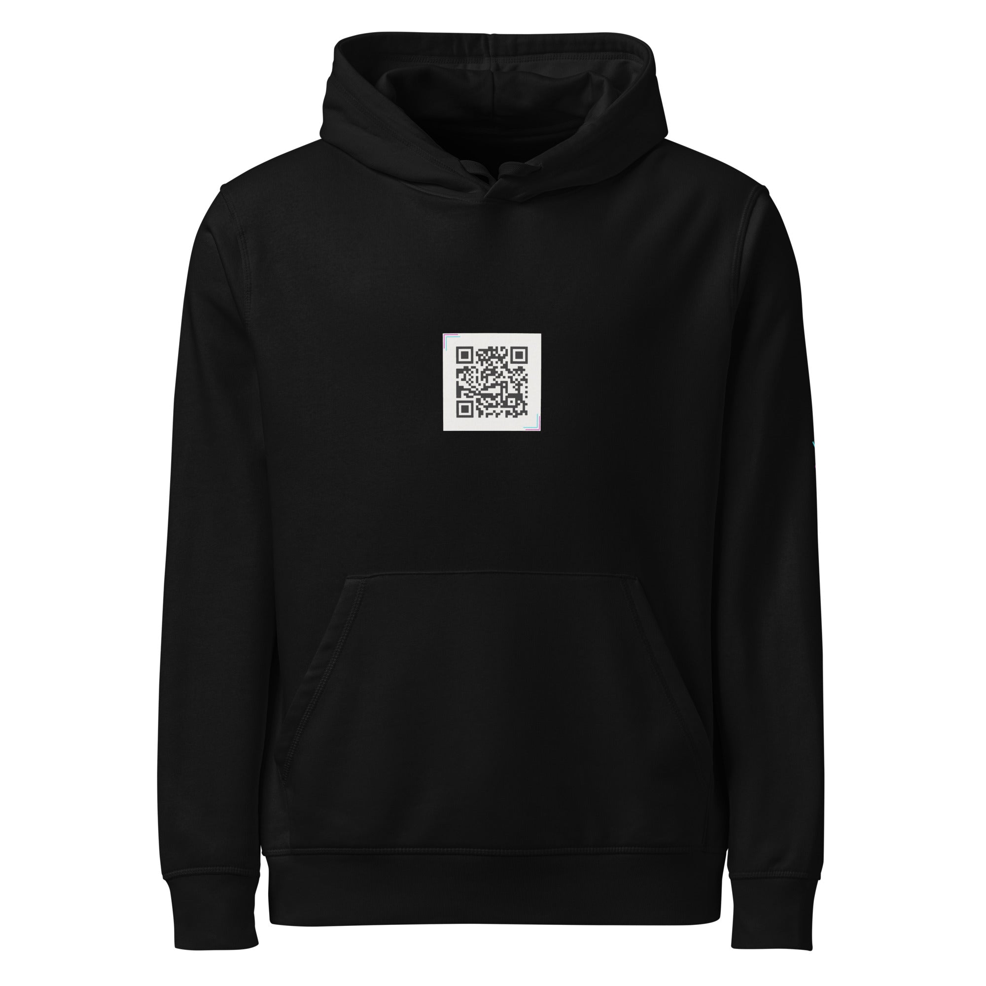 WOXWILD Signature Hoodie mit Neon-Label und Fuchs-Motiv, schwarz — Ansicht 2