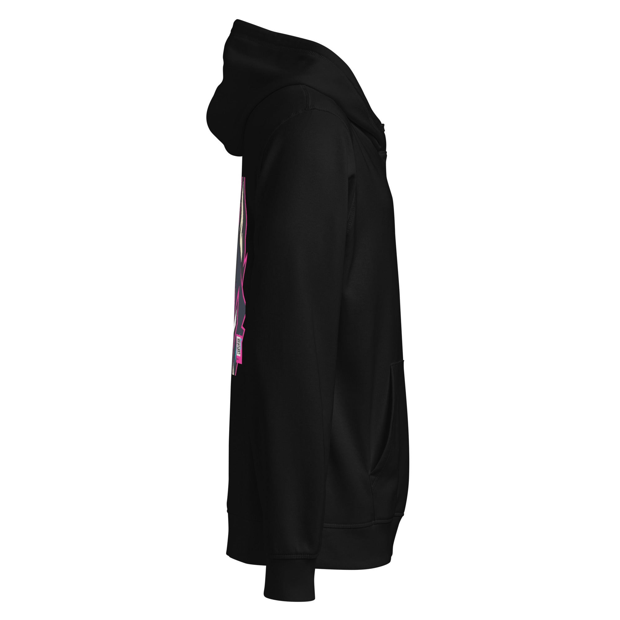 WOXWILD Nightrun Hoodie mit grossem Neon-Fuchs-Rueckendruck, schwarz — Ansicht 4