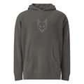 WOXWILD Nightfall Hoodie — gestickter Ghost-Fuchs, Ton in Ton — Hauptansicht