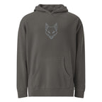 WOXWILD Nightfall Hoodie — gestickter Ghost-Fuchs, Ton in Ton — Hauptansicht