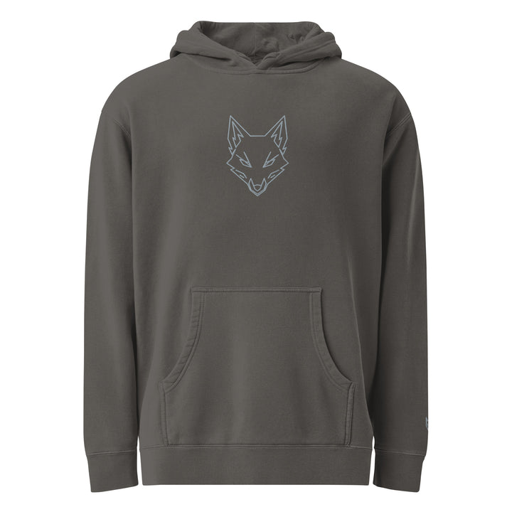 WOXWILD Nightfall Hoodie — gestickter Ghost-Fuchs, Ton in Ton — Hauptansicht