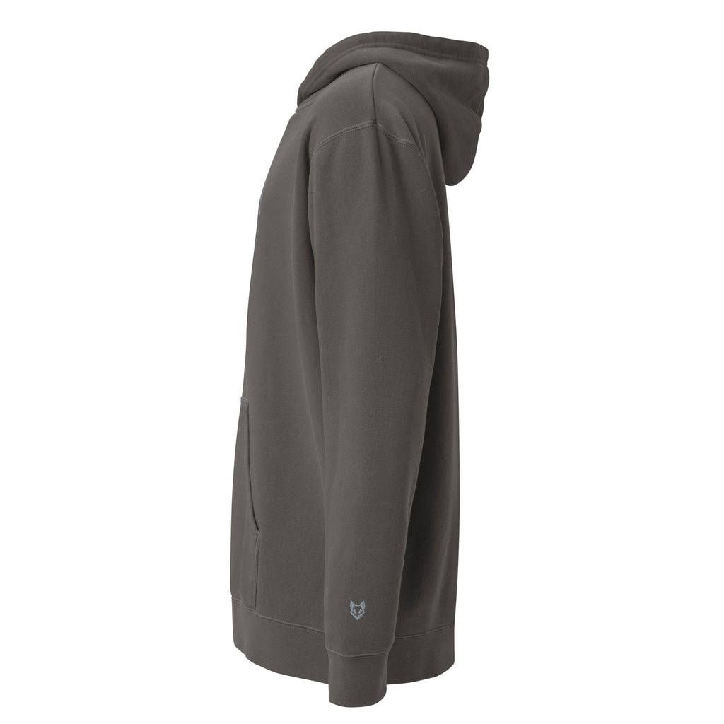 WOXWILD Nightfall Hoodie — gestickter Ghost-Fuchs, Ton in Ton — Produktansicht 2