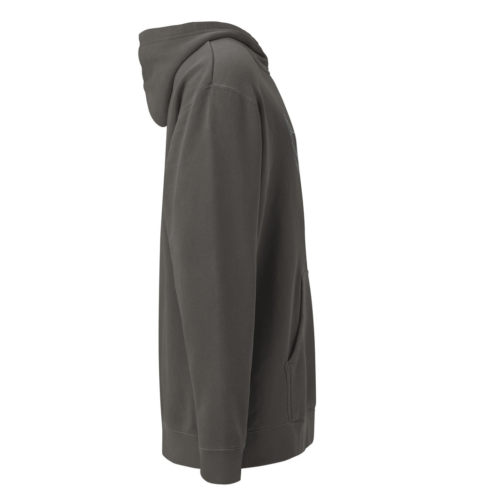 WOXWILD Nightfall Hoodie — gestickter Ghost-Fuchs, Ton in Ton — Produktansicht 3