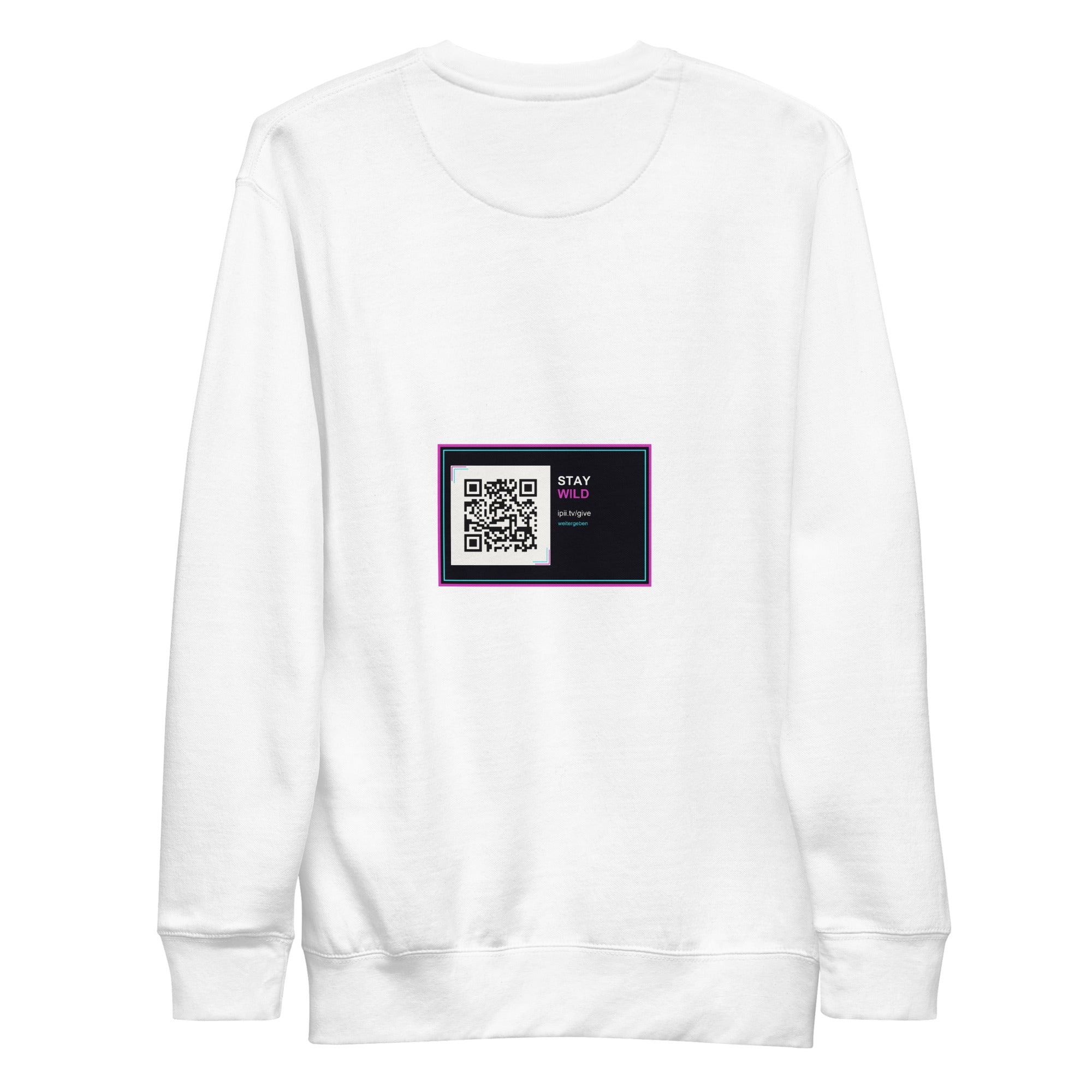 WOXWILD Crew - Chest Mark, Ruecken mit einem WOXWILD Weitergeben-QR